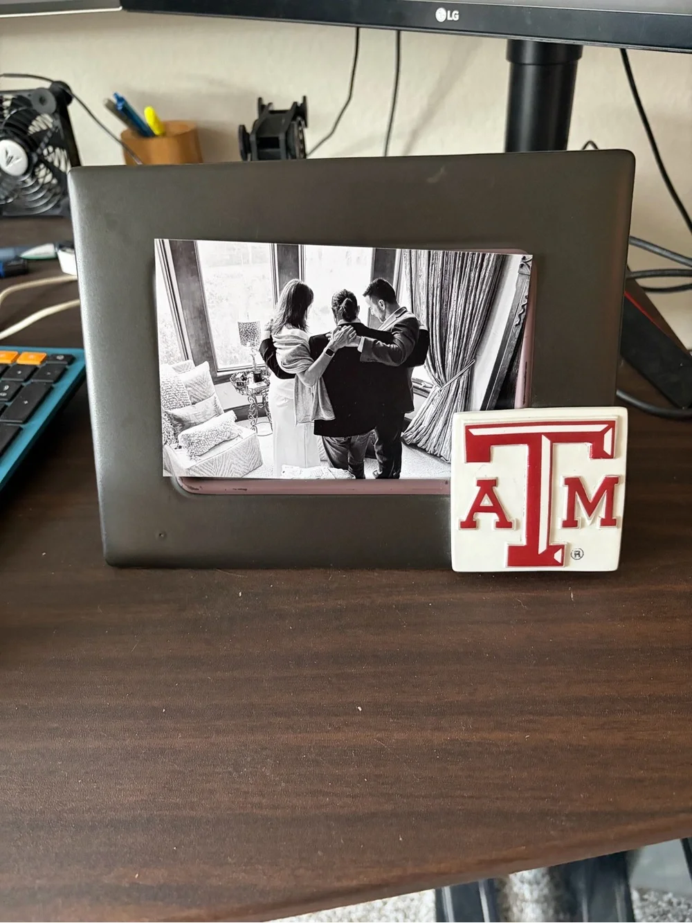 A&M Maroon and White Decorative Frame Accent